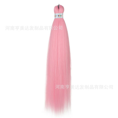A EZ Color 26inch Women Chemical Fiber Long Straight Hair Large Easy Braided Hair Low Temperature Silk Long Straight Hair Wig - Mixbatch
