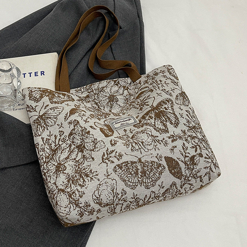 A new canvas bag women's ins versatile shopping commuter tote bag women's bag