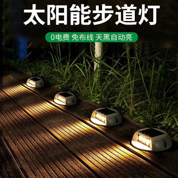 A Park Stair Plank Light Outdoor Step Light Waterproof No Opening Stair Light Step Square Solar Walk Light