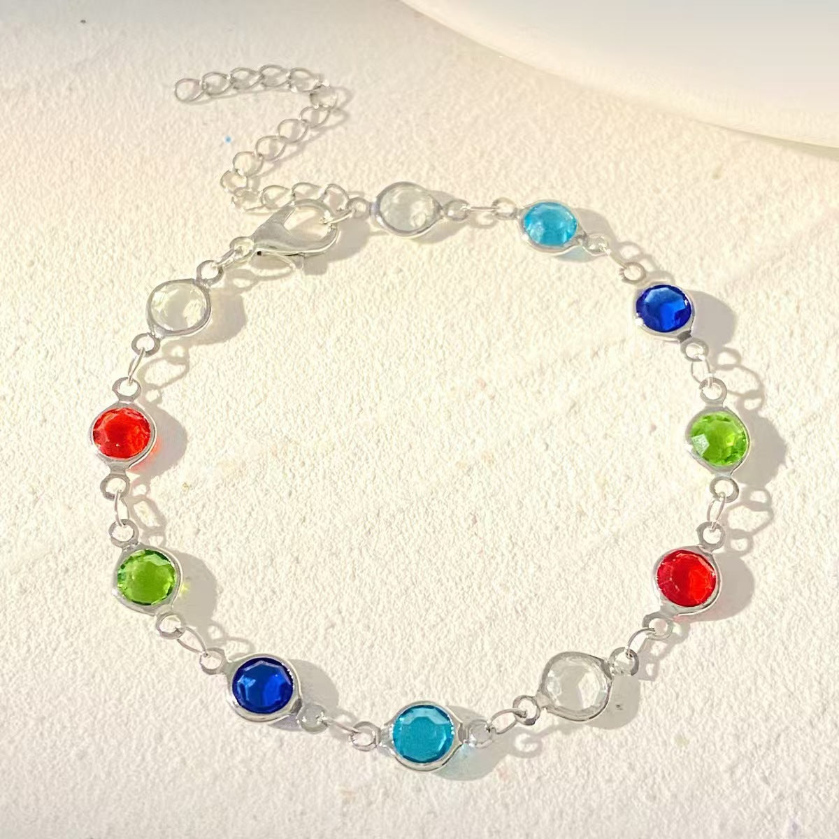 A European and American cross-border i color love zircon bracelet necklace personalized alloy heart dopamine bracelet Internet celebrity bracelet - Mixbatch
