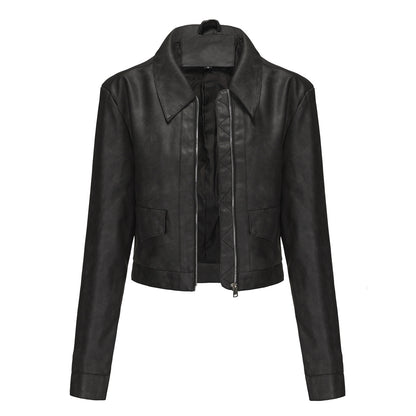 A women's leather jacket