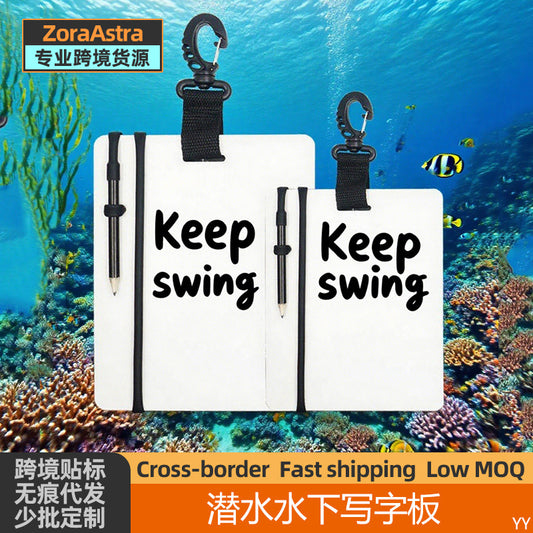A diving writing board waterproof record board