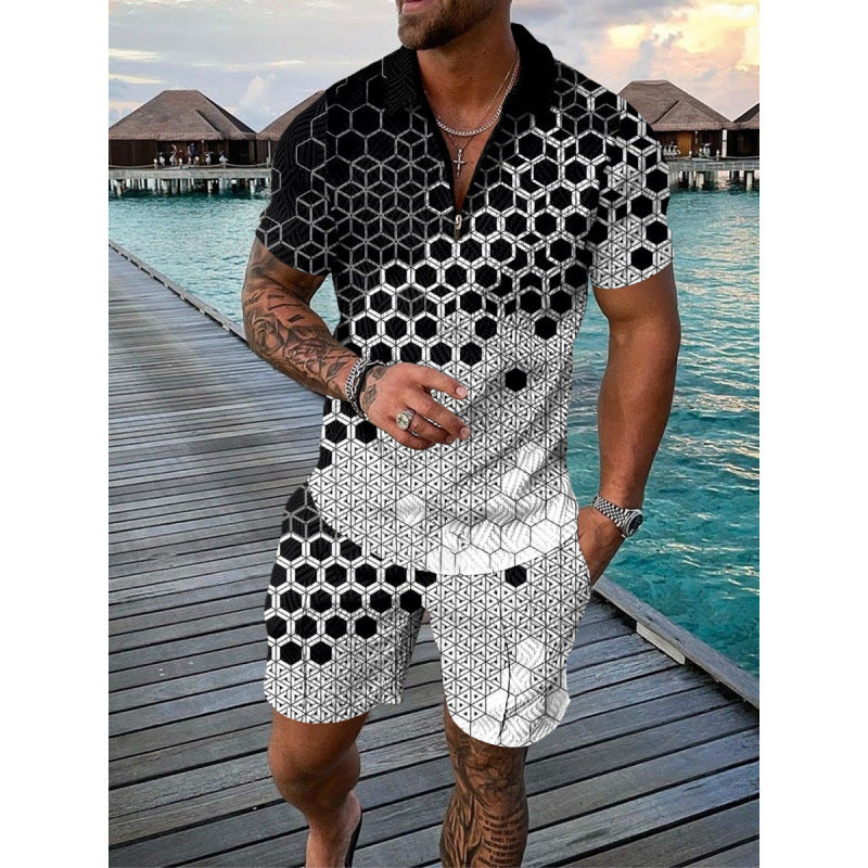 A short-sleeved shorts set