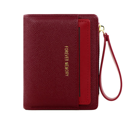 A new women's wallet short solid color card bag women's high-end cross-border zipper change bag source manufacturer