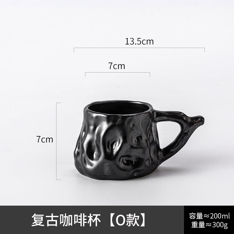 A ceramic coffee cup and saucer set