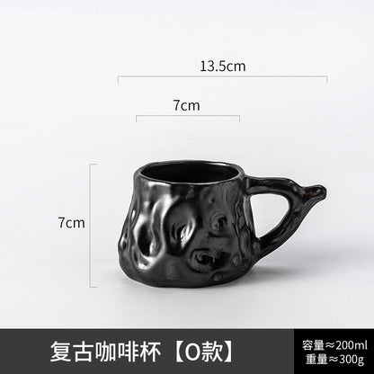 A ceramic coffee cup and saucer set