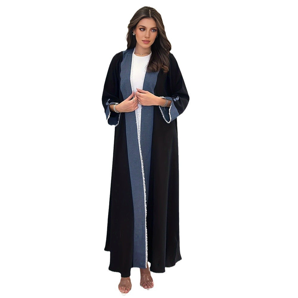 Women's Cardigan, Robe, Elegant, Contrasting, Tassel, Long Skirt, Middle East, Muslim, Dubai, Arabia, Spot Cross Border Clothing - Mixbatch