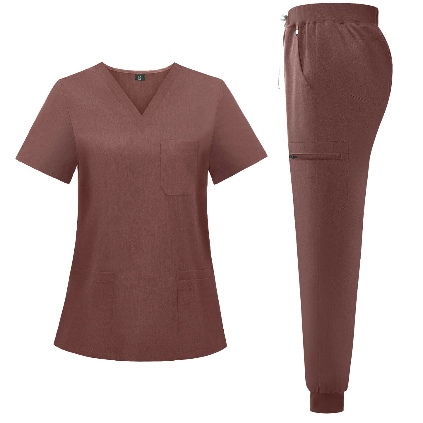 A female European and American V-neck short-sleeved hospital surgical clothes, nurse clothes, oral department nursing home pharmacy set, hand washing clothes
