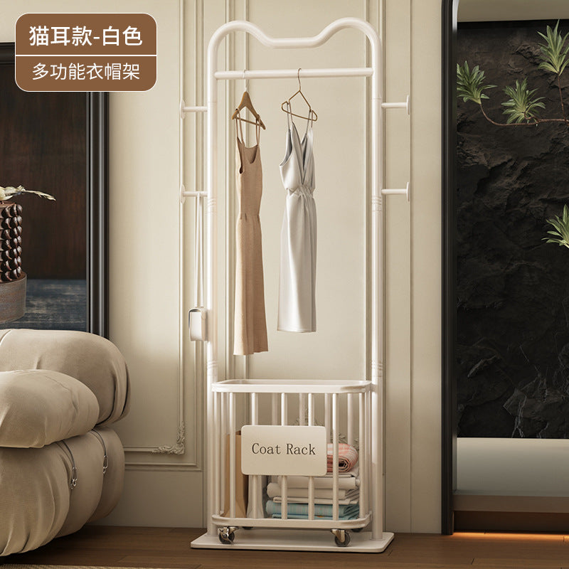 علاقة ملابس متسخة على شكل أذني قطة، قابلة للإزالة، مناسبة لغرف النوم والحمامات، ذات سعة كبيرة، رف أرضي لتخزين الملابس، رف معاطف