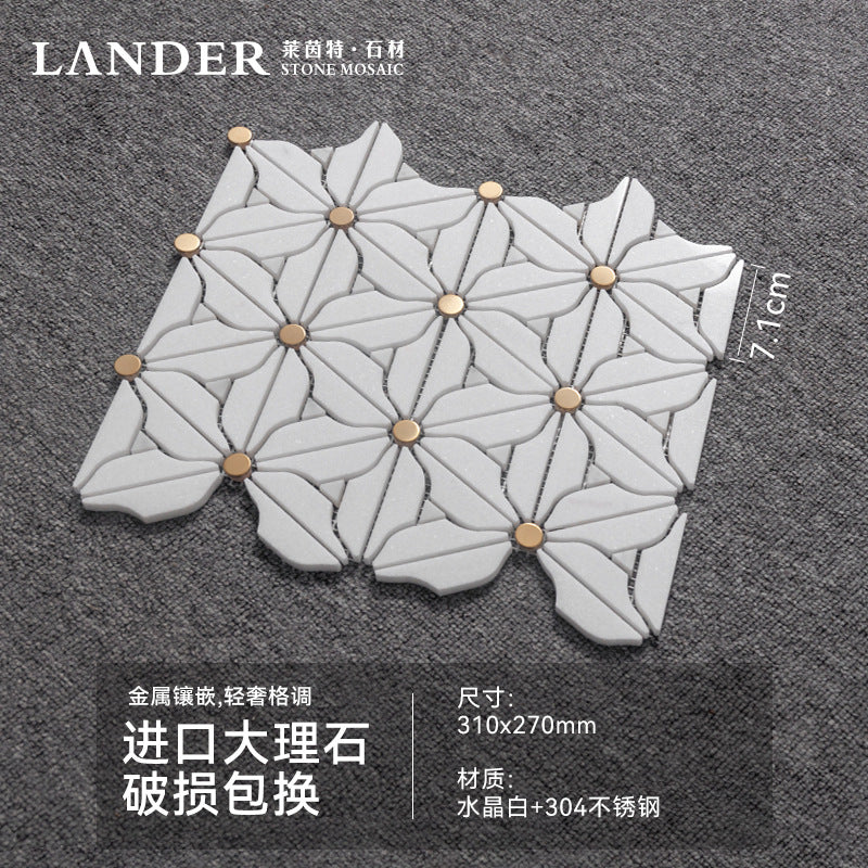 A marble mosaic wall tile