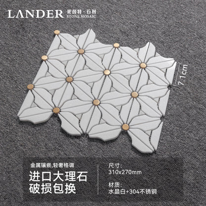 A marble mosaic wall tile