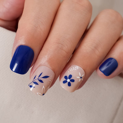 A cross-border explosion European and American style nail piece with diamond long square French manicure three-dimensional love broken diamond wearing nail wholesale - Mixbatch