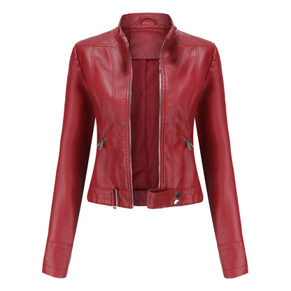 A women's leather jacket