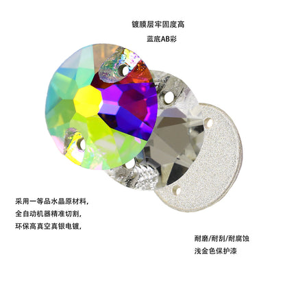 A Crystal Slot Hole Flat Bottom Drill Apparel Accessories AB Color Round Hand Seam Drill Speed AliExpress Explosive Double Hole Glass Drill - Mixbatch