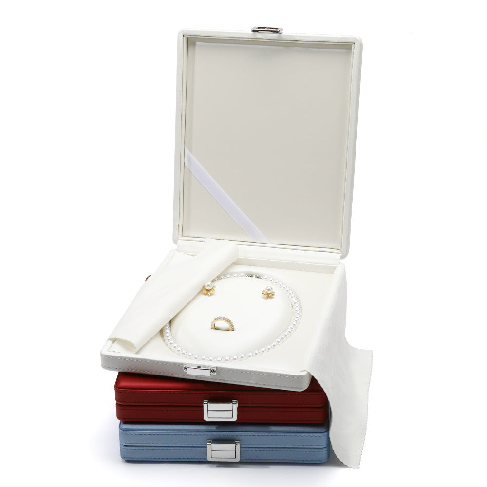 A PU leather high-end jewelry box custom LOGO