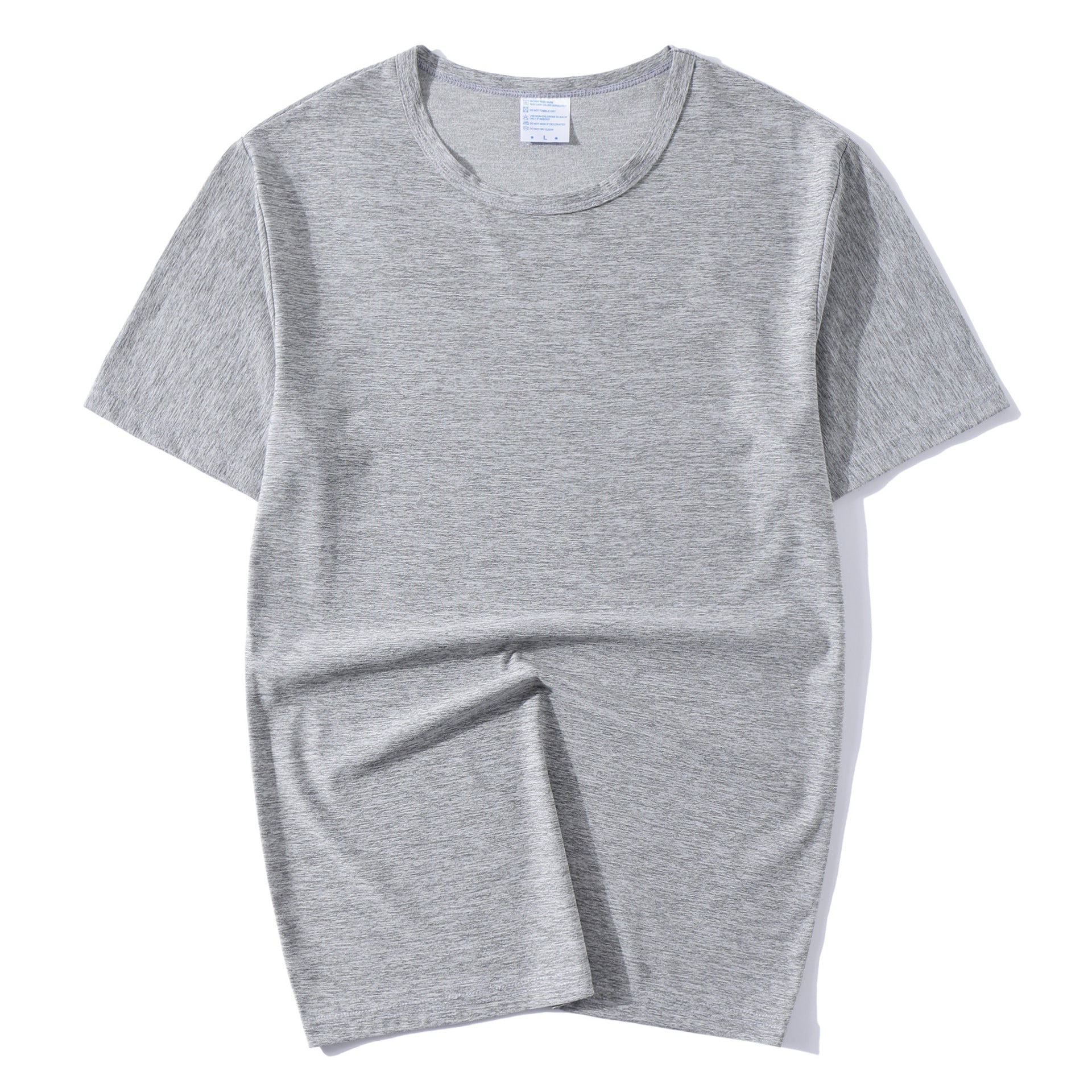 A Cross-border e-commerce light and thin milk silk solid color short-sleeved men's T-shirt hot sublimation printing bottoming shirt manufacturer wholesale - Mixbatch