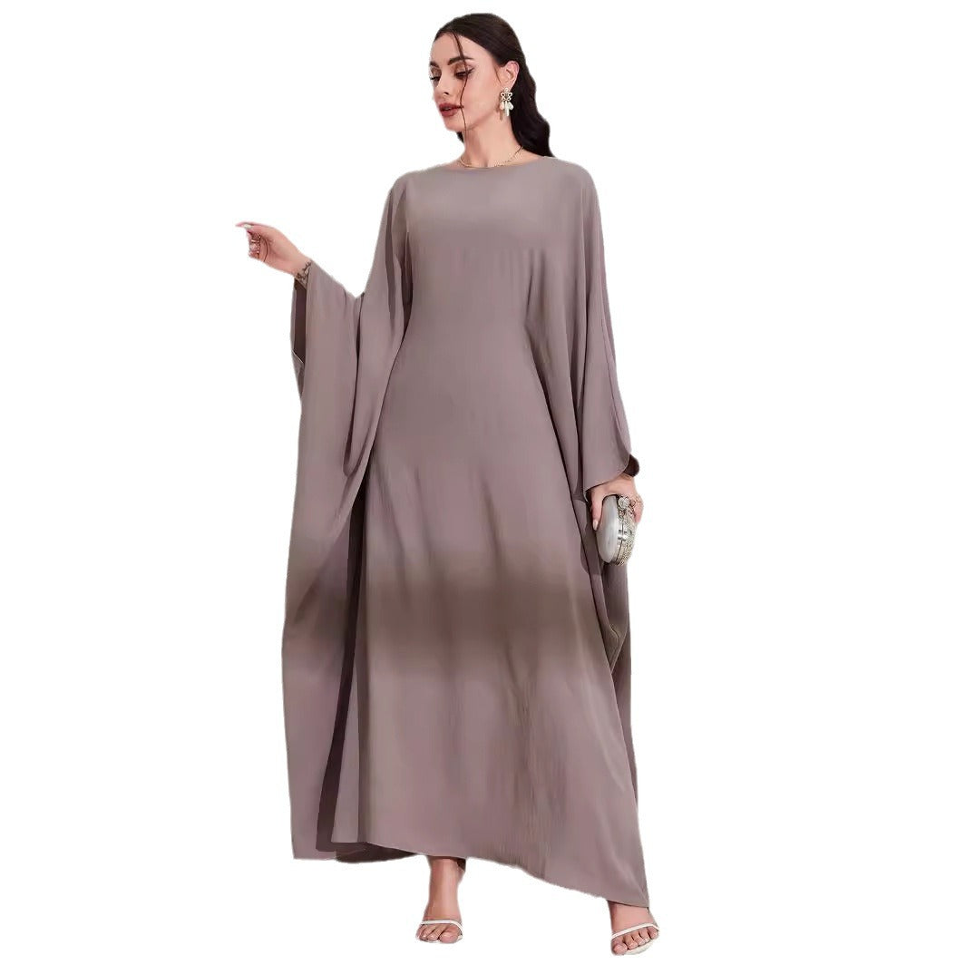 Cross-border new Muslim robe, Middle Eastern Arabic dress, straps, bat sleeves, crew neck, fashionable and elegant dress - Mixbatch