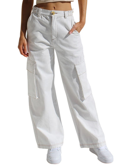 A foreign trade cross-border supply multi-pocket tooling jeans women