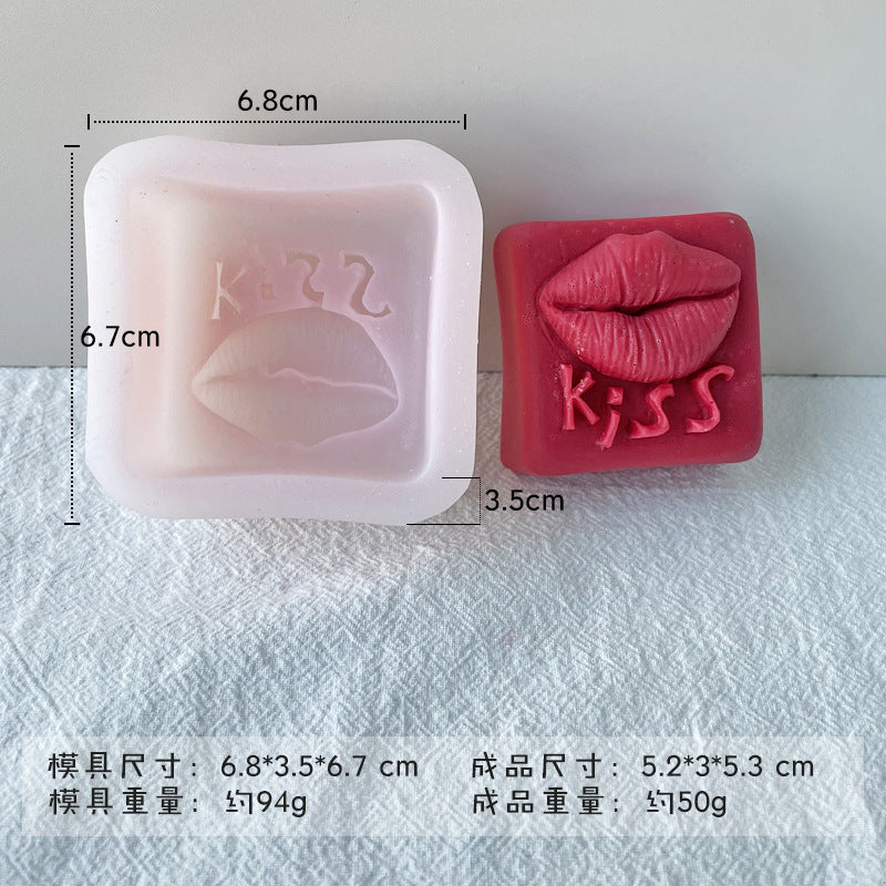 A red lip rose silicone mold
