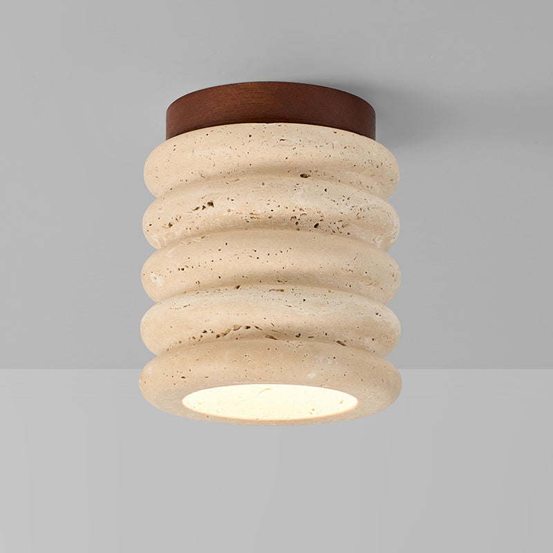 A Yellow travertine ceiling light LED ceiling light