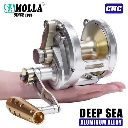 A new all-metal Nanyou trolling iron plate wheel deep sea trolling slow roller sea fishing giant golden gun wheel