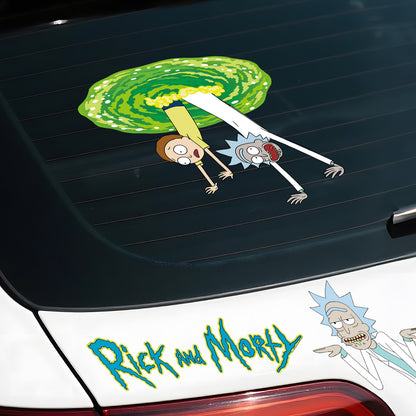 A cartoon car sticker