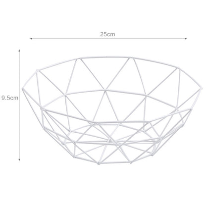 A wrought iron snack pot fruit plate storage