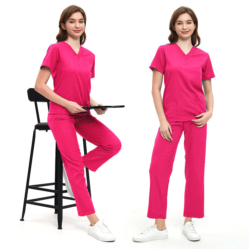 A Surgical Clothes Short Sleeve Washing Clothes Women's Suits Nurse Clothes Operating Room Work Uniforms Isolation Clothes