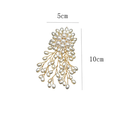 A Autumn and winter temperament elegant hand-woven gypsy pearl fringed brooch pin jacket suit corsage women's accessories - Mixbatch