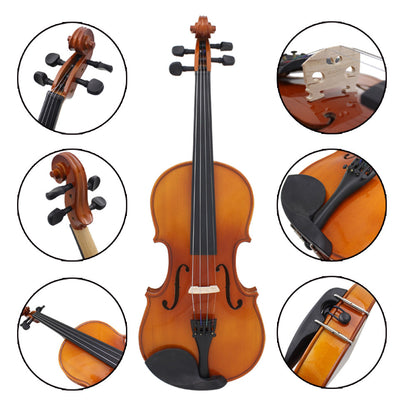 A Natural Bright Violin AV-03 Tiger Maple Backplane Solid Wood Violin Beginner Practice Violin
