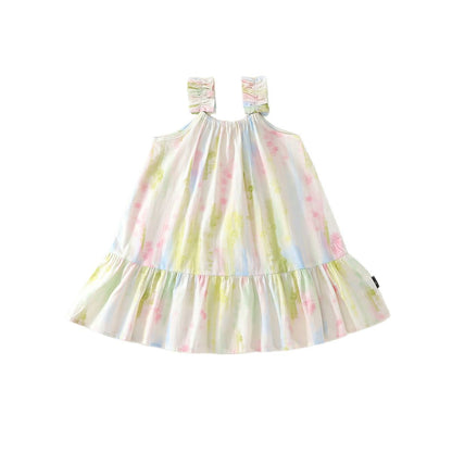 A girls summer cotton suspender skirt - Mixbatch
