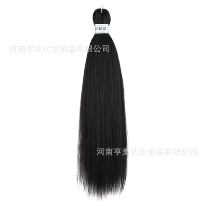 A EZ Color 26inch Women Chemical Fiber Long Straight Hair Large Easy Braided Hair Low Temperature Silk Long Straight Hair Wig - Mixbatch