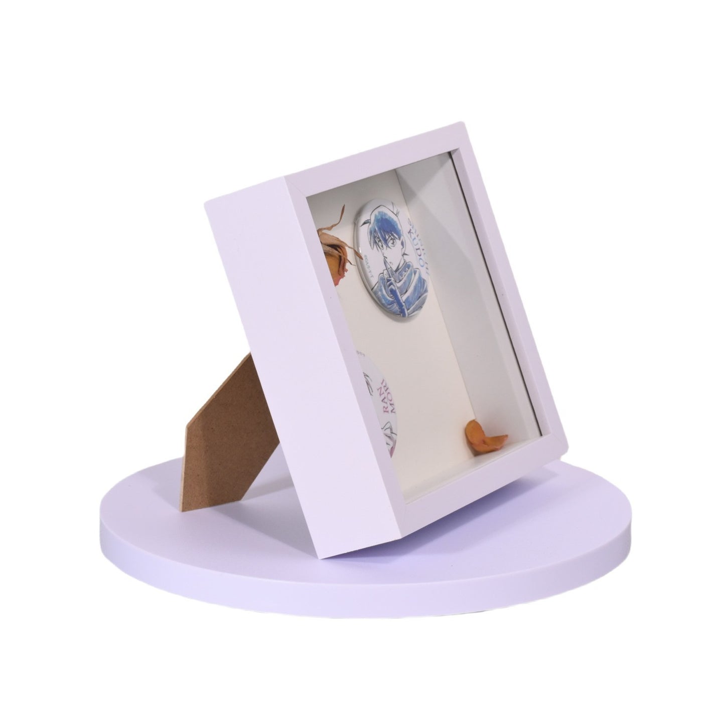 A MDF immortal flower hollow three-dimensional dried flower photo frame 3cm, rose specimen gift handmade ornament table photo frame
