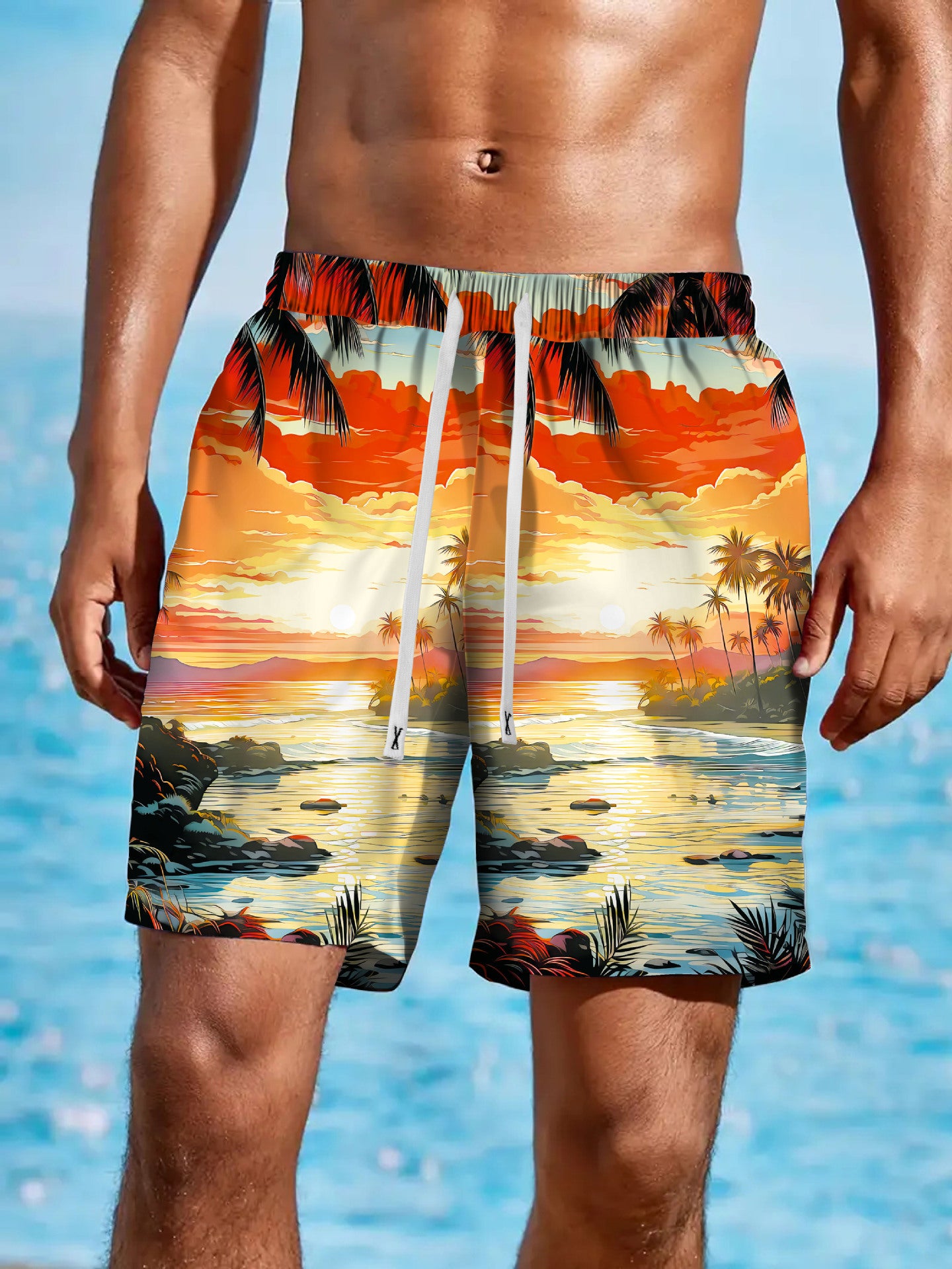 A men's loose beach pants