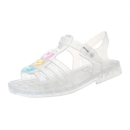 A girl open toe crystal shoes baby foreign style princess shoes - Mixbatch