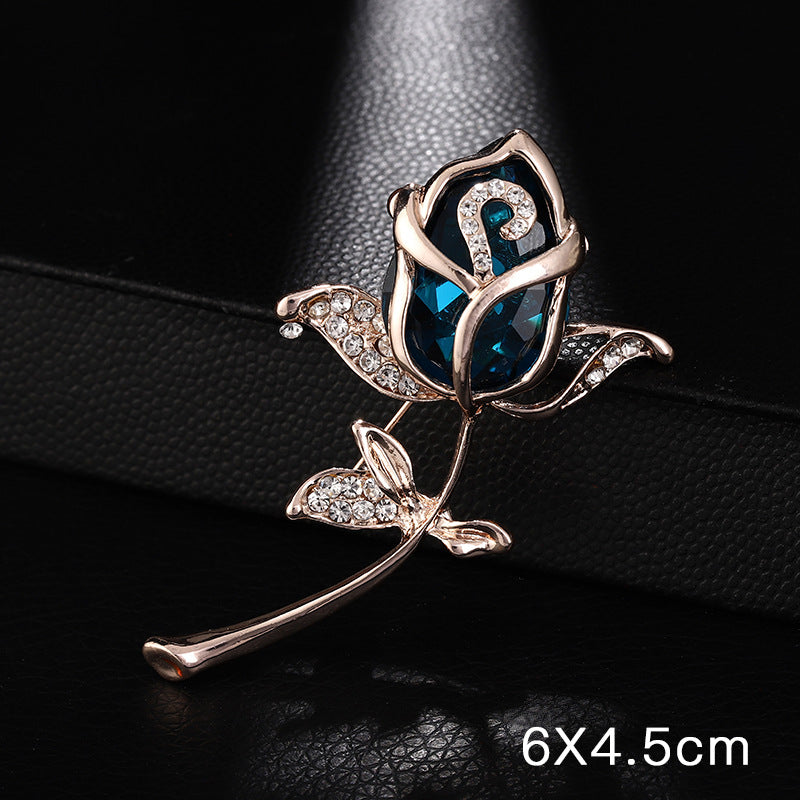 A Korean new fashion high-end brooch women's rhinestone silk scarf buckle anti-light buckle crystal brooch pin pearl jewelry - Mixbatch