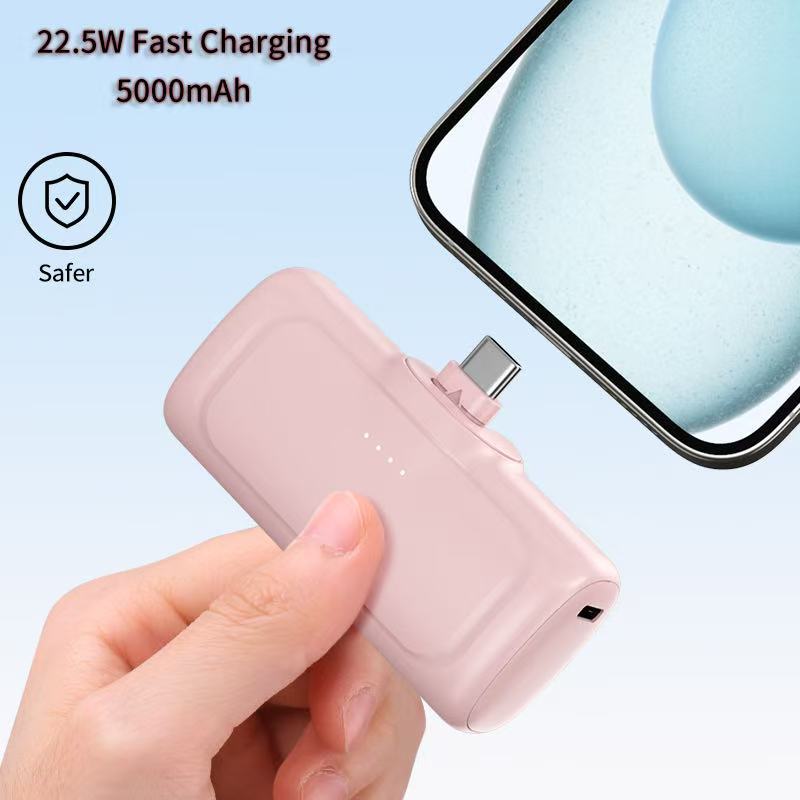 A capsule power bank 5000 mAh with its own cable portable mobile power supply