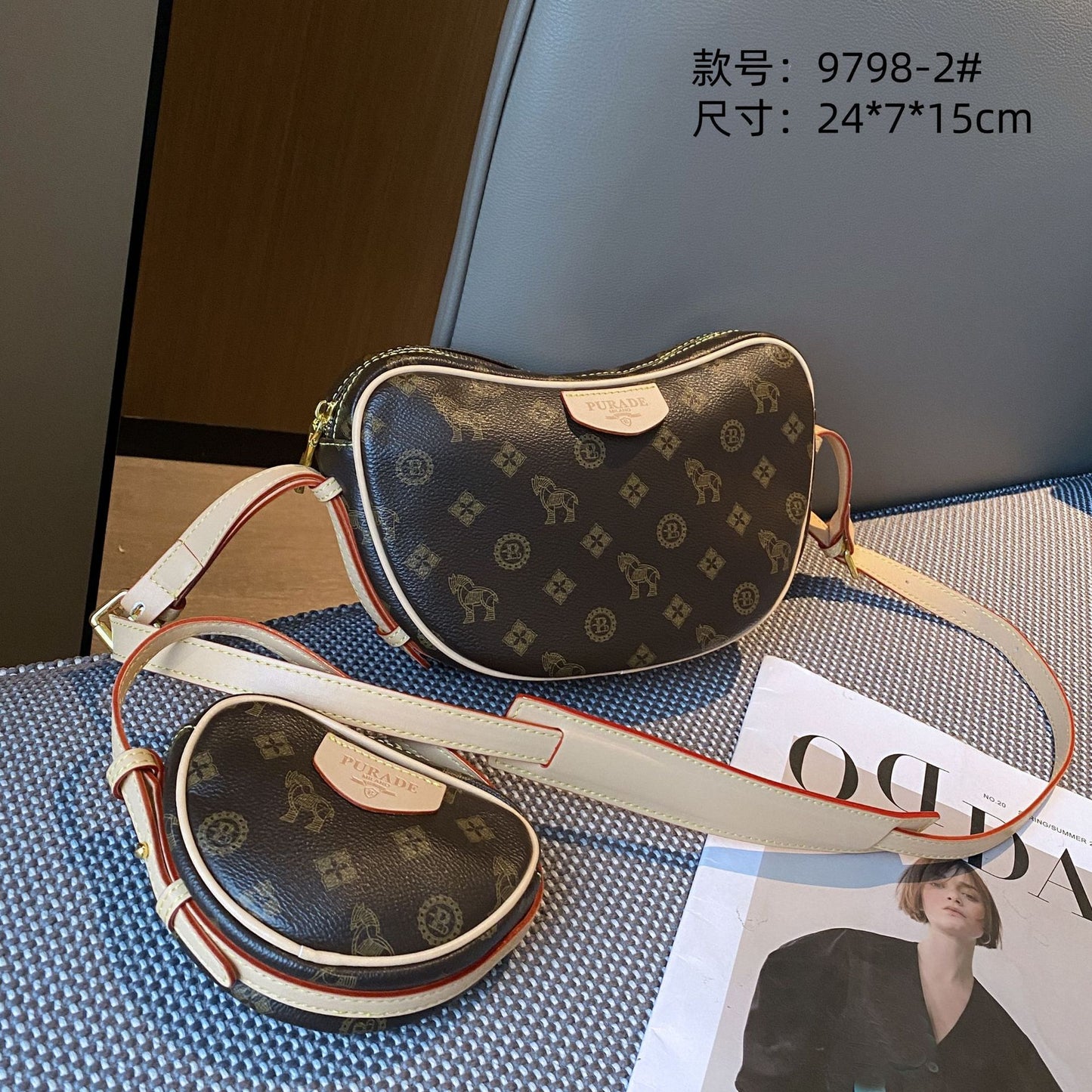 A new pea bag, high-quality texture mother bag, light luxury retro fashion shoulder messenger bag