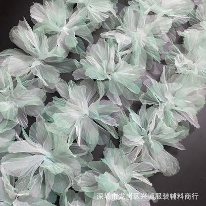 A 14cm three-dimensional organza lace DIY gradual change handmade flower clothing accessories decorative flower ballet doll dance dress - Mixbatch
