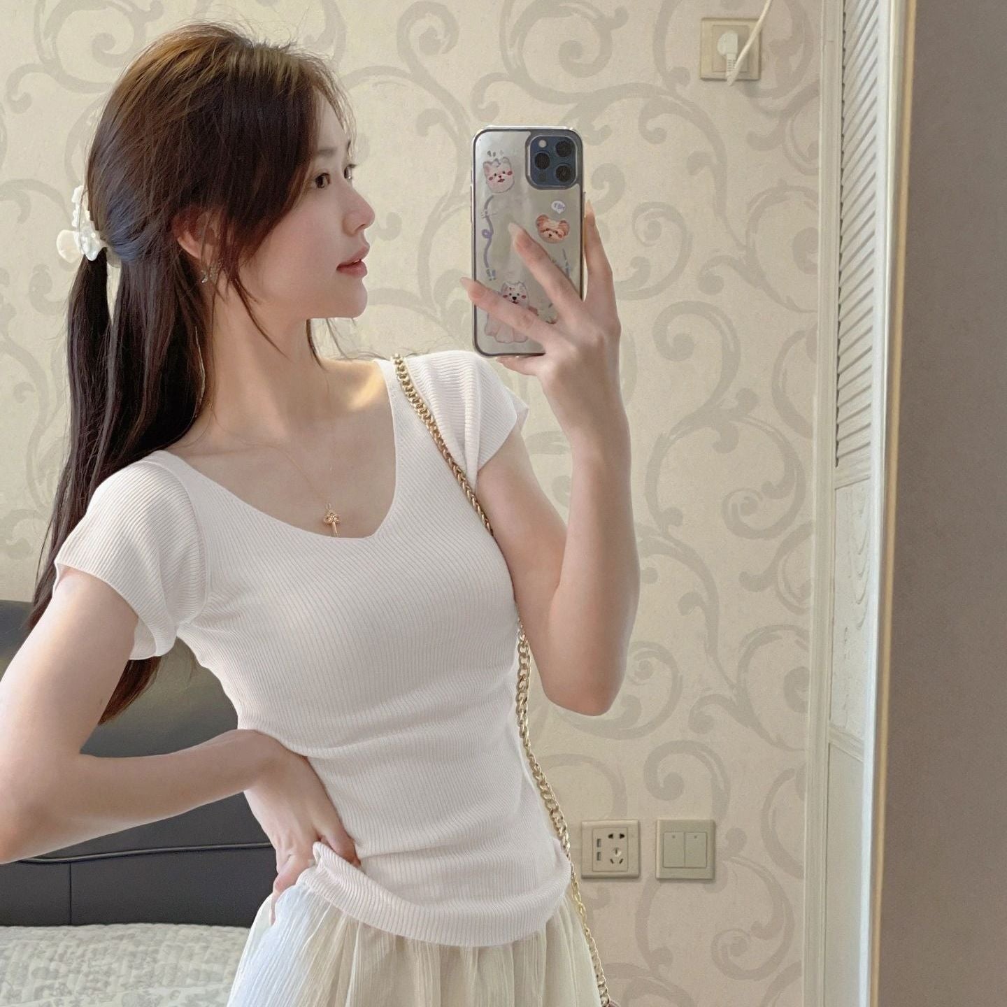 A knitted cardigan jacket