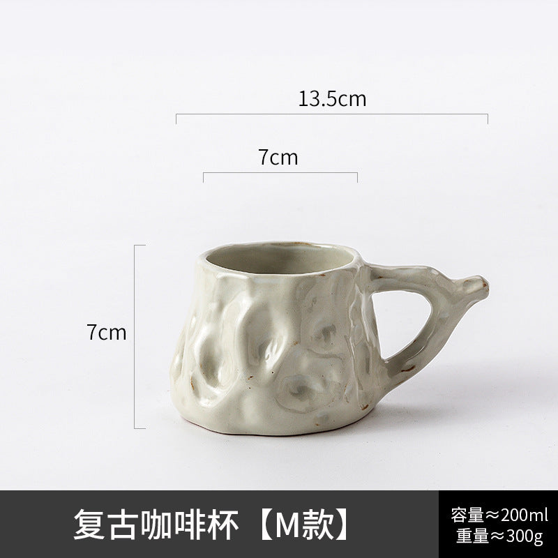 A ceramic coffee cup and saucer set