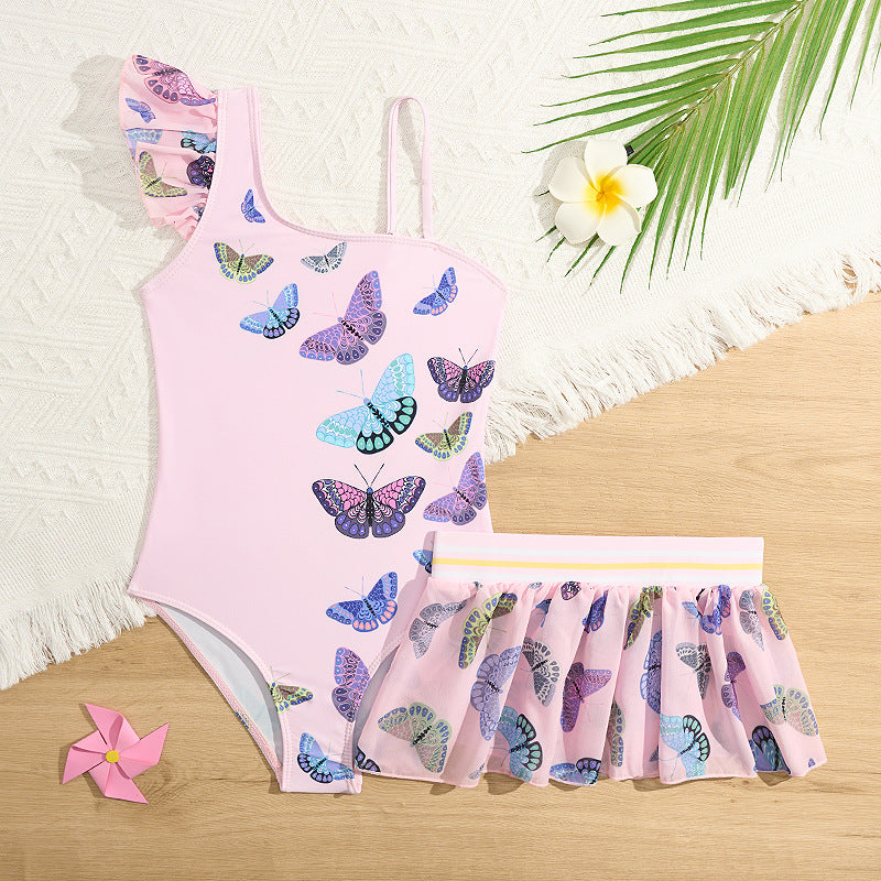 A printed one-piece bikini children's swimsuit - Mixbatch