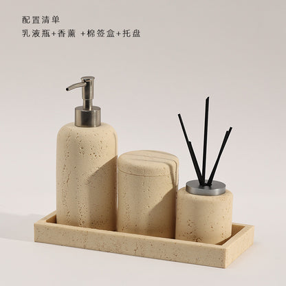 طقم حمام من حجر الترافرتين