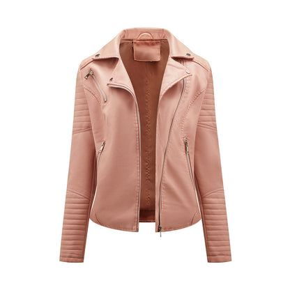 A women's leather jacket
