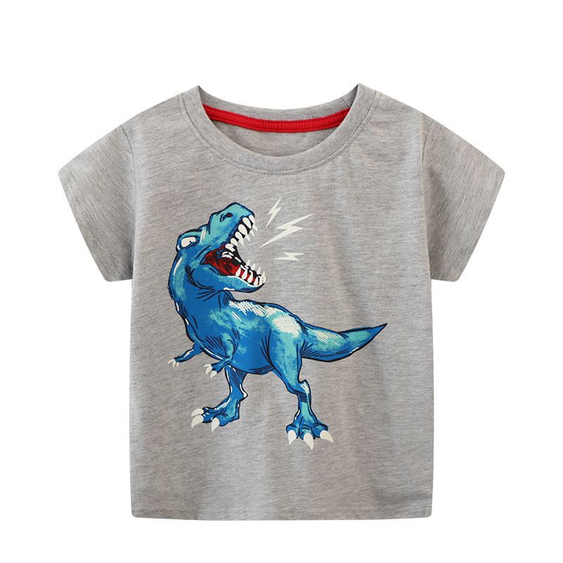A Summer boys luminous printing dinosaur pattern children's short-sleeved T-shirt - Mixbatch