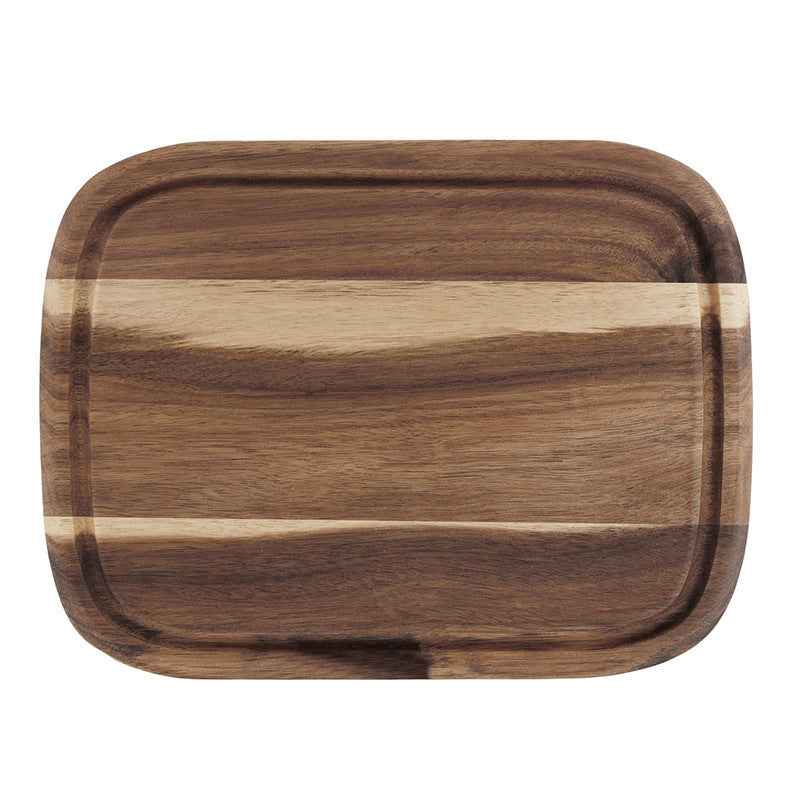 A Acacia wood pizza tray with handle solid wood cheese bread tray household steak plate, creative wooden small cutting board
