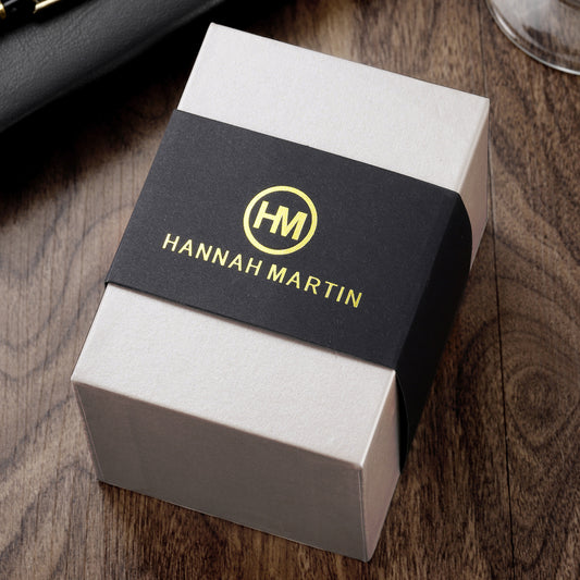 A product packaging box, white cardboard watch box.
