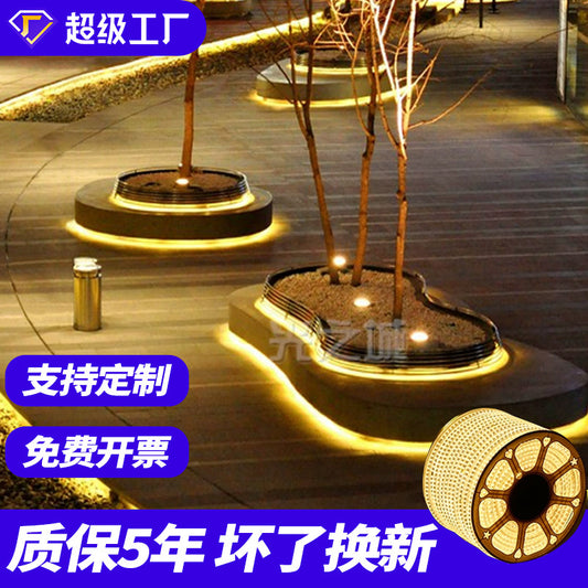 A LED light strip outdoor waterproof living room ceiling lighting decorative strip colorful color super bright 220V soft light strip