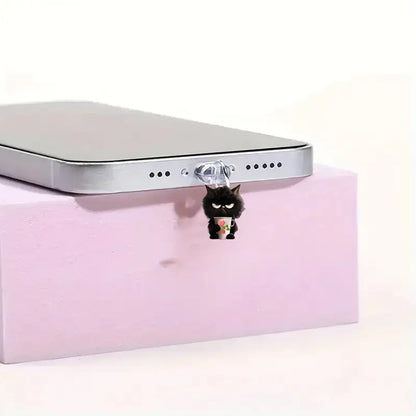 A cute black cat acrylic pendant, mobile phone dust plug, suitable for Apple mobile phone charging interface and Type-c interface