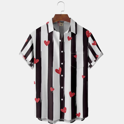 A love pattern short sleeve shirt